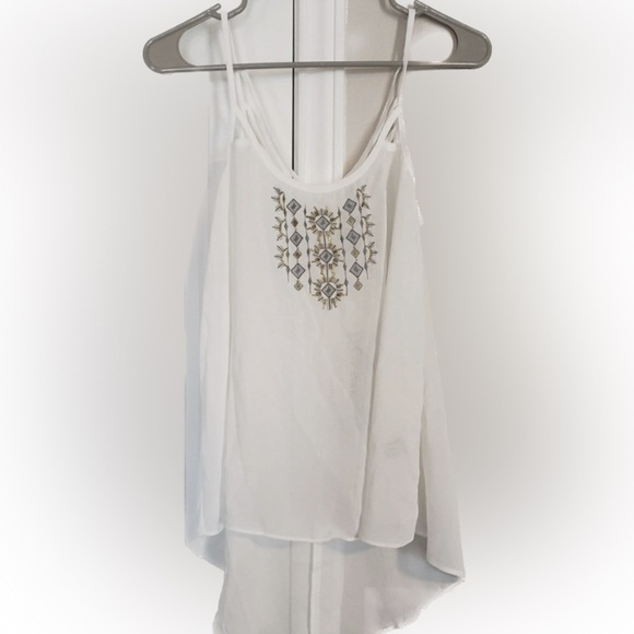 new Cecico Tank boho white Top with embroidery L - Picture 1 of 6